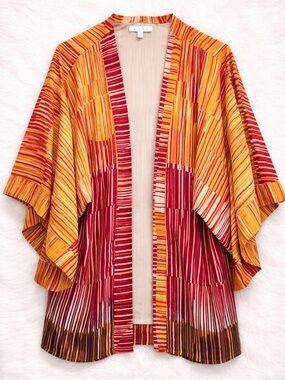 CAbi Neutral & Blush Striped Lightweight Top